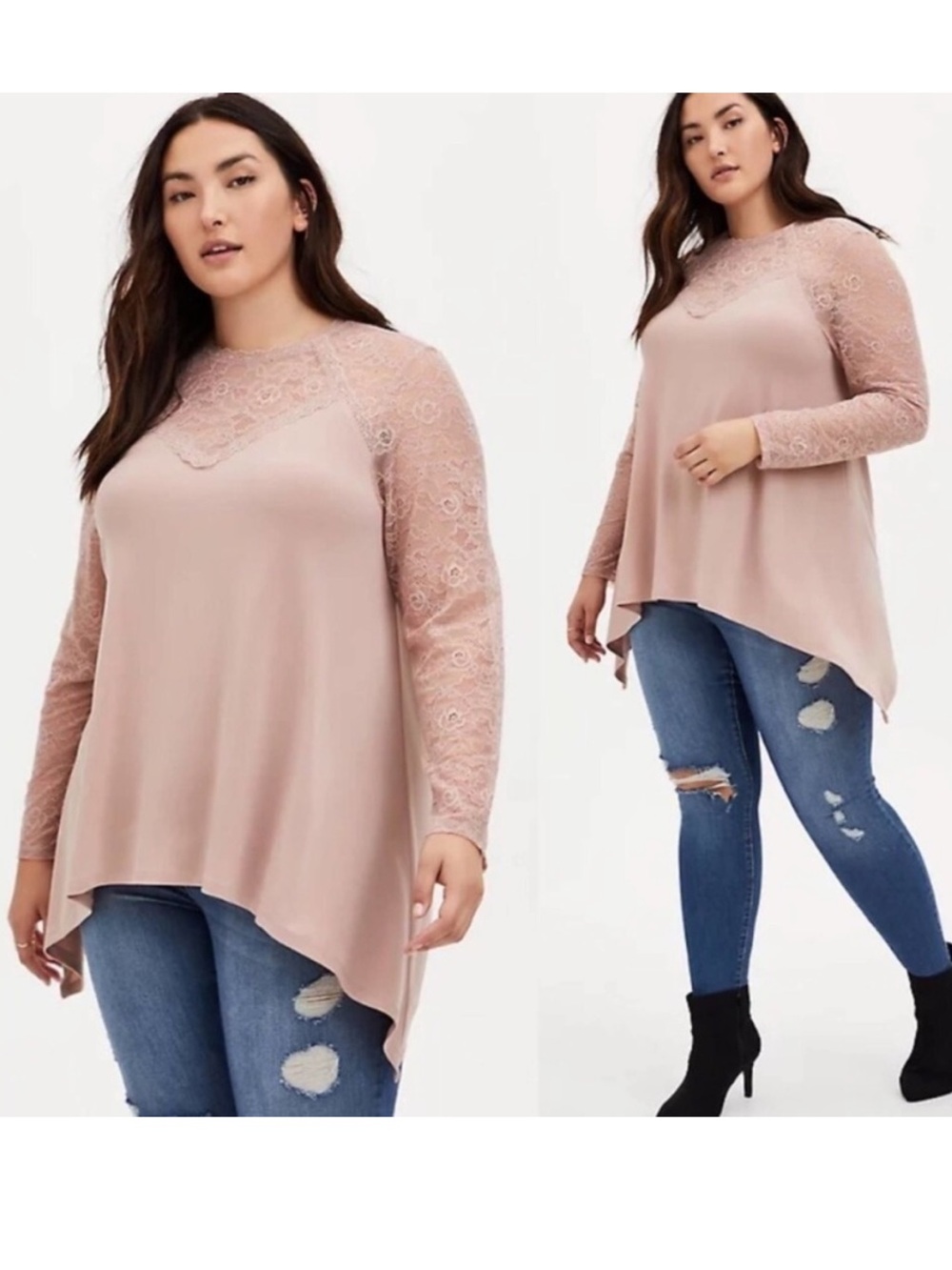Torrid Crepe and Lace Skarkbite top